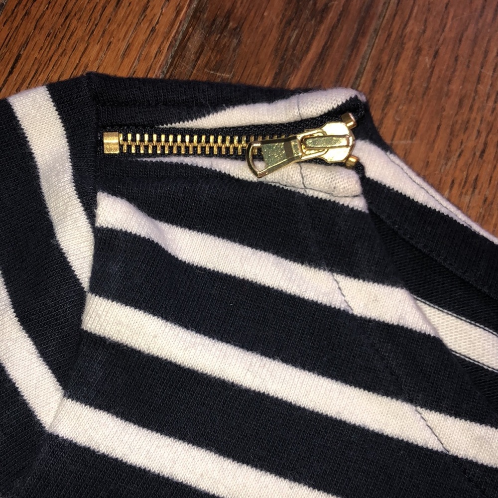 Talbots navy and white striped cotton top - Picture 3 of 5
